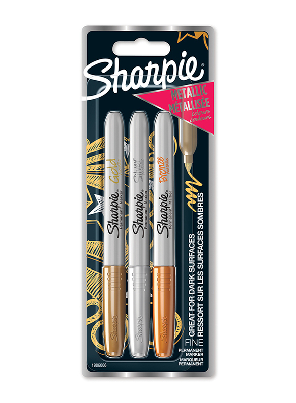 

Sharpie Metallic Permanent Marker, 3 Pieces, Multicolour