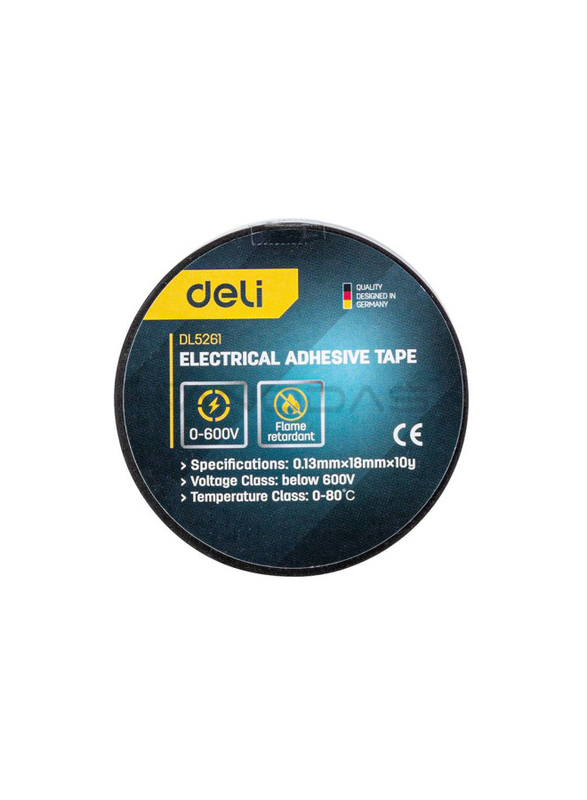 

Deli Electrical Insulating Tape, 18mm x 10 Yards, Black