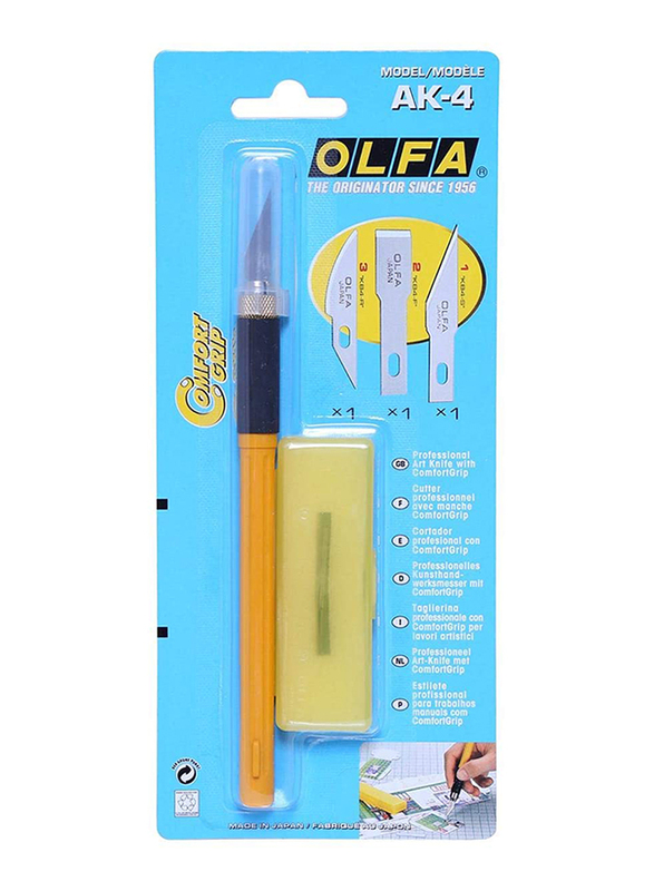 

Olfa AK-4 Professional Art Cutter Knife, Yellow