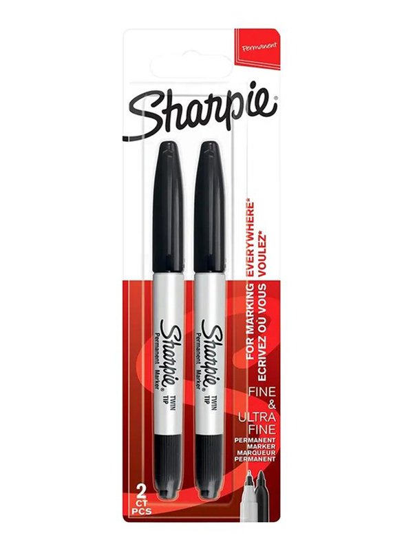 

Sharpie Twin Tip Permanent Marker, 2 Pieces, Black