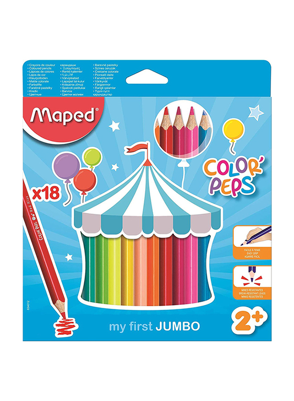 

Maped 18-Piece Color'Peps Jumbo Colour Pencil Set, M834012, Multicolor