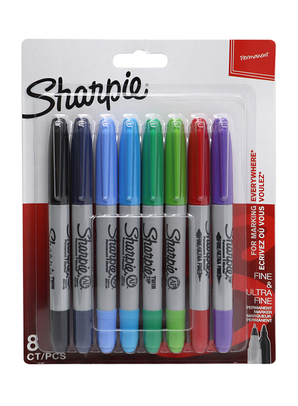 

Sharpie Twin Tip Permanent Marker, 8 Pieces, Multicolour