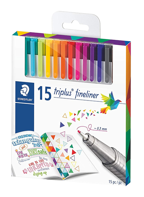 

Staedtler StaEDT Perfumeler 15-Piece Triplus Superfine Fineliner Pen Set, 0.3mm, Multicolor