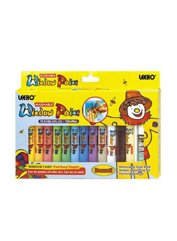 

Leeho Window Paint Set, 12 x 10.5ml, Multicolor
