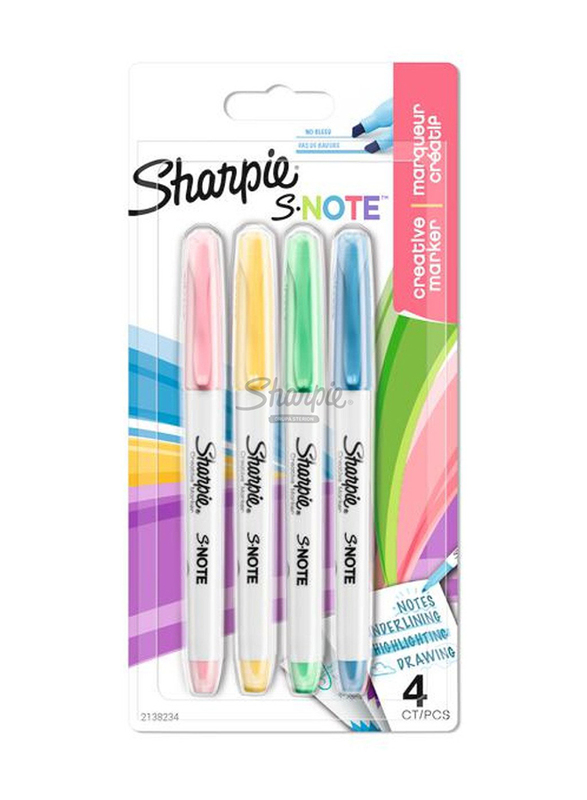 

Sharpie S Note Chisel Permanent Marker,4 Pieces, Multicolour