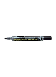 Pentel 12-Piece Maxi Flow Liquid Ink Permanent Marker Set with Push Button Ink Revival, 6.0mm Chisel Tip, Black