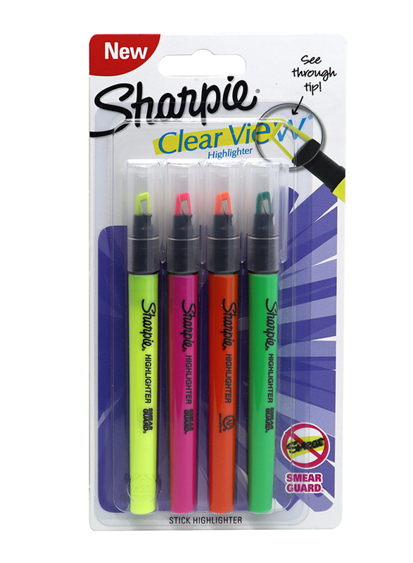 

Sharpie 4-Piece Clear View Highlighter, Multicolour