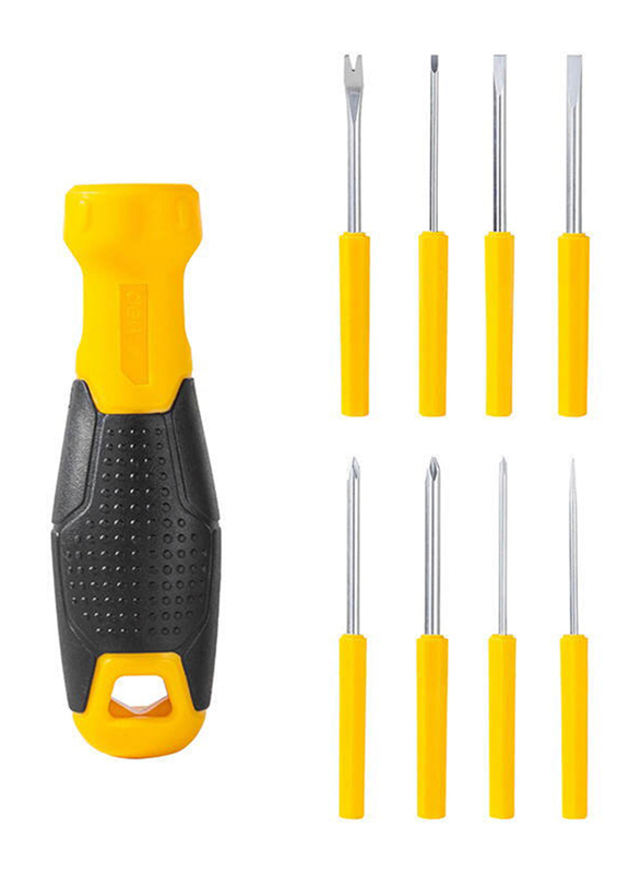 

Deli Precision Screwdriver Set, 9 Pieces, Yellow/Black