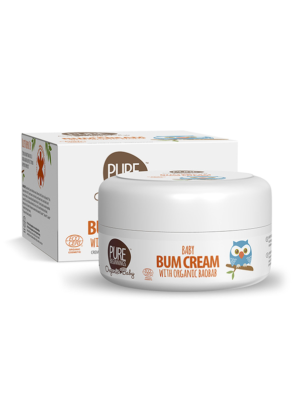 Pure Beginnings 125ml Organic Vegan Baby Bum Cream with Organic Baobab