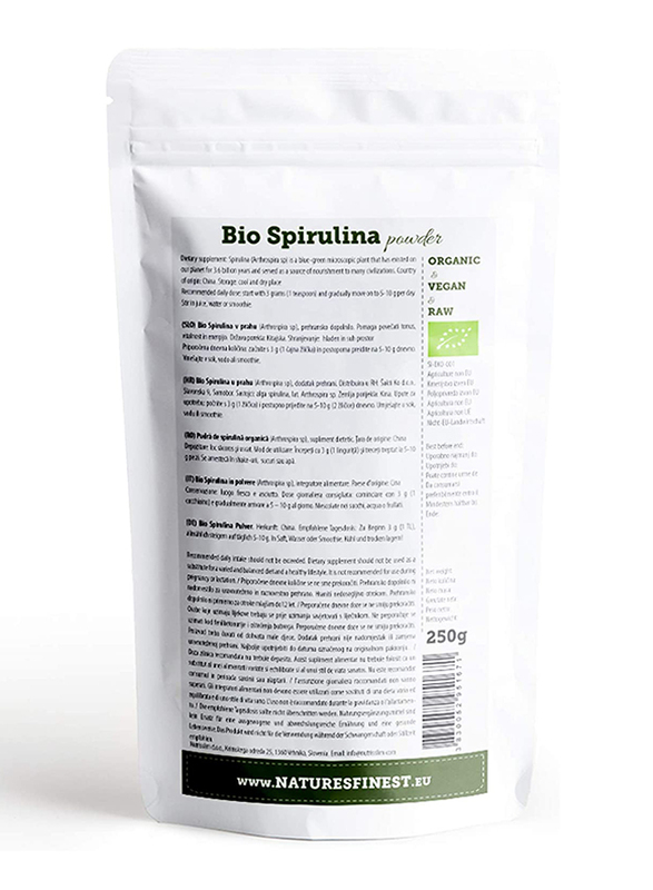Natures Finest Organic Spirulina Powder, 250g, Spirulina