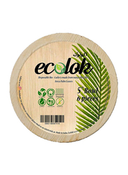 Ecolok 6-Piece 5-inch Wood Round Bowl, Beige