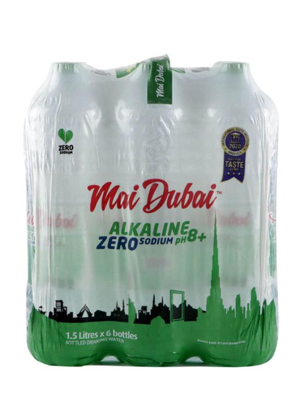 Mai Dubai Alkaline Zero Sodium Water Bottle, 6 Bottles x 1.5 Liter