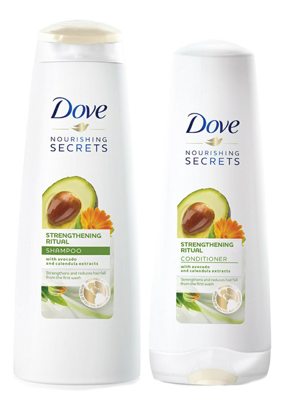 Dove Nourishing Secrets Strengthening Ritual Shampoo and Conditioner Set for All Hair Types, 400 + 320ml, 2 Pieces
