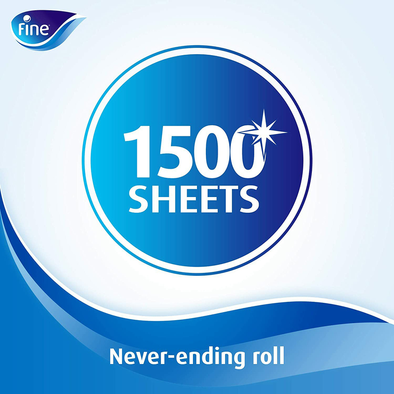 Fine Mega Roll Paper Towel, 1500 Sheets x 325 Meters x 1 Ply