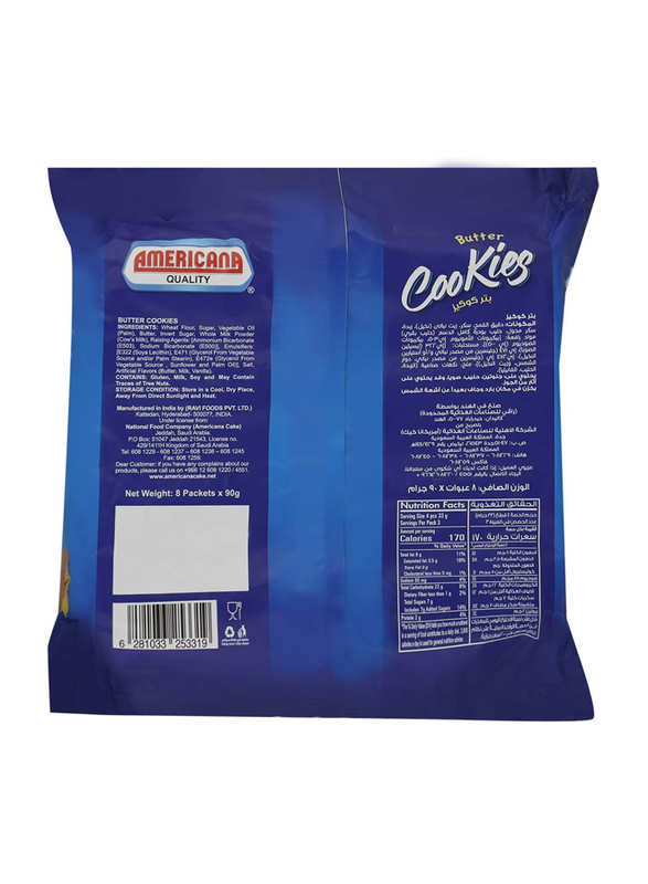 Americana Butter Cookies, 8 Packets x 90g