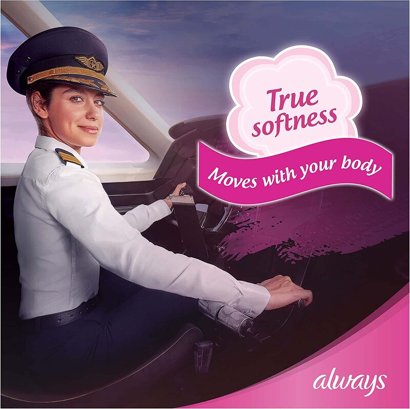 Always Cotton Soft Maxi Thick Night Sanitary Pads with Wings, 24 Pads