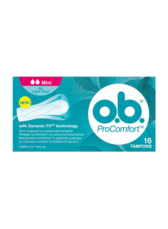 O.B ProComfort Tampons, Mini, 16 Pieces