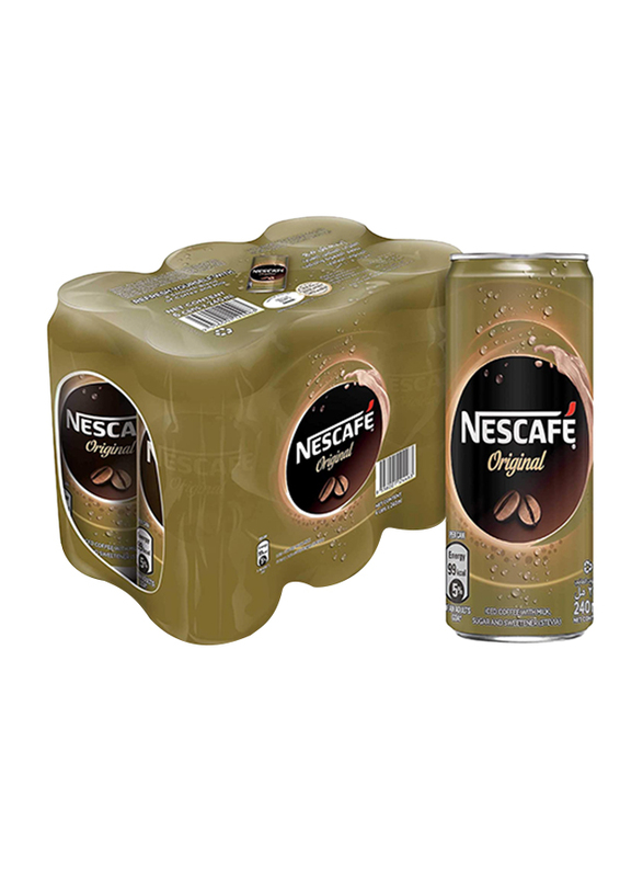 Nescafe Ready-To-Drink Original Chilled Coffee, 6 Can x 240ml