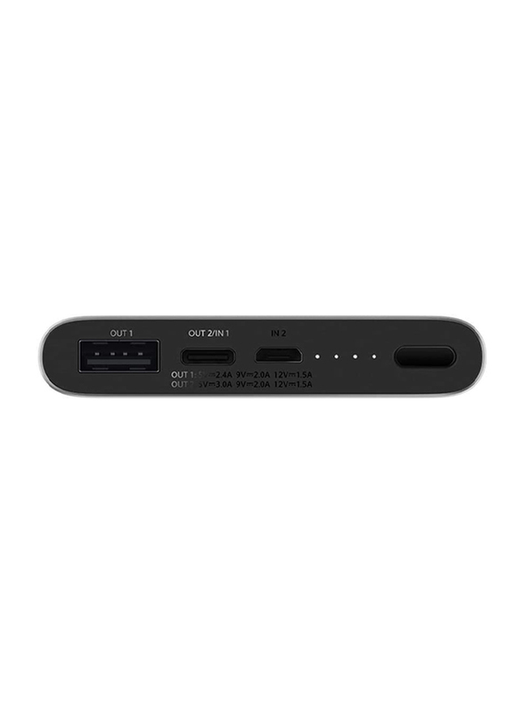 Xiaomi 10000mAh Mi 18W Fast Charge Power Bank 3 with USB Type-C and Micro-USB Input, VXN4274GL, Black