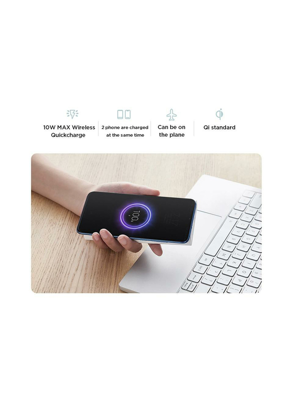 Xiaomi 10000mAh Mi Wireless Essential Power Bank with USB Type-C, White