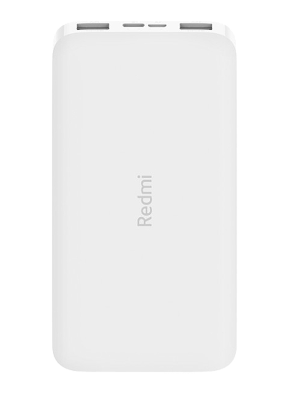 Xiaomi 10000mAh Redmi Power Bank with USB Type-C and Micro-USB Input, VXN4286GL, White