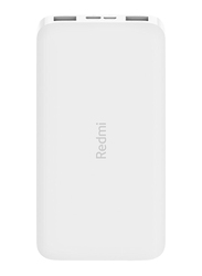 Xiaomi 10000mAh Redmi Power Bank with USB Type-C and Micro-USB Input, VXN4286GL, White