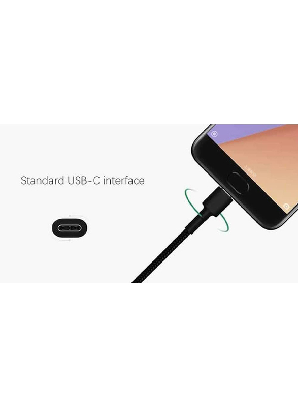 Xiaomi 1-Meter Mi Braided USB Type-C Cable, Fast Speed USB Type A Male to USB Type-C for Smartphones/Tablets, Black