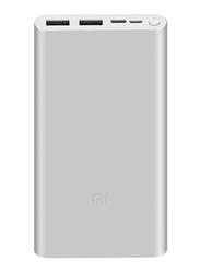 Xiaomi 10000mAh Mi 18W Fast Charge Power Bank 3 with USB Type-C and Micro-USB Input, VXN4273GL, Silver