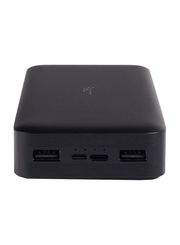 Xiaomi 20000mAh Redmi 18W Fast Charge Power Bank with USB Type-C and Micro-USB Input, VXN4304GL, Black