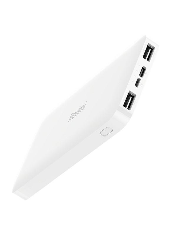 Xiaomi 10000mAh Redmi Power Bank with USB Type-C and Micro-USB Input, VXN4286GL, White