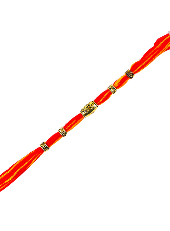 

Dana A46 Designer Handcrafted Rakhi, Orange/Gold