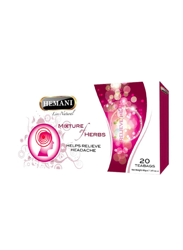 

Hemani Live Natural Headache Mixture of Herbs Tea, 20 Tea Bags