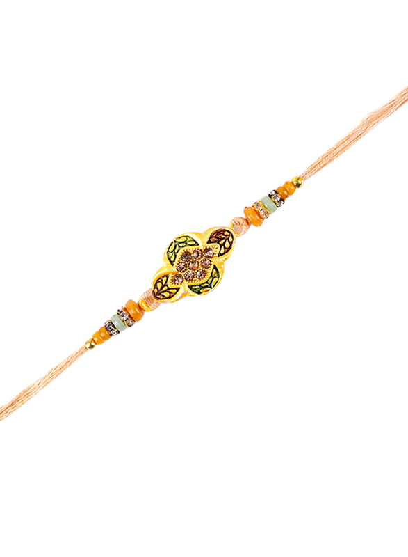 

Dana A43 Designer Handcrafted Rakhi, Beige/Gold