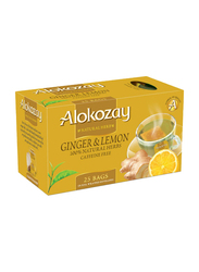 Alokozay Natural Herb Ginger & Lemon Tea, 25 Tea Bags