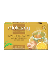 Alokozay Natural Herb Ginger & Lemon Tea, 25 Tea Bags