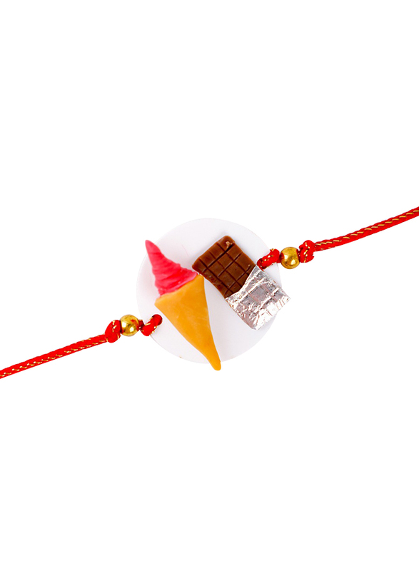 

Madhoor DS- 1 Designer Handcrafted Rakhi, Red/Gold