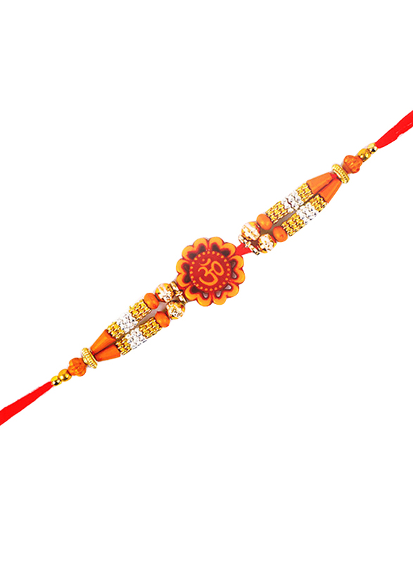 

Dana A34 Designer Handcrafted Rakhi, Red/Orange