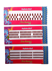 Madhoor Plain Assorted Long Bindi Set, 3 Packet, Maroon
