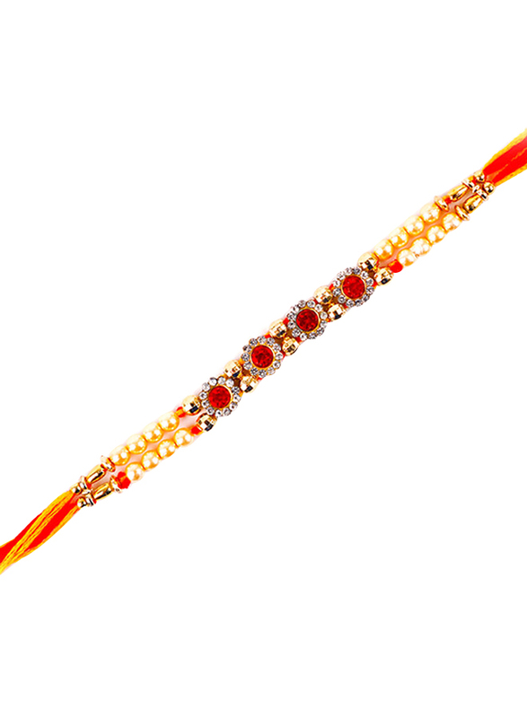 

Dana A33 Designer Handcrafted Rakhi, Red/Gold