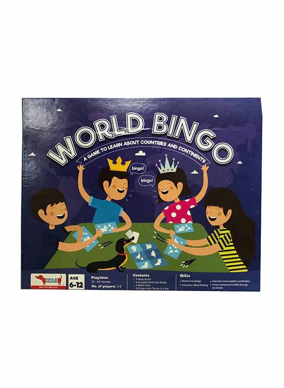 

CocoMoco Kids World Bingo Geography Educational Game, 65 Pieces, Ages 6+