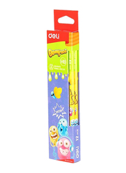 Deli Bumpees Graphite HB Pencil with Eraser, Multicolor