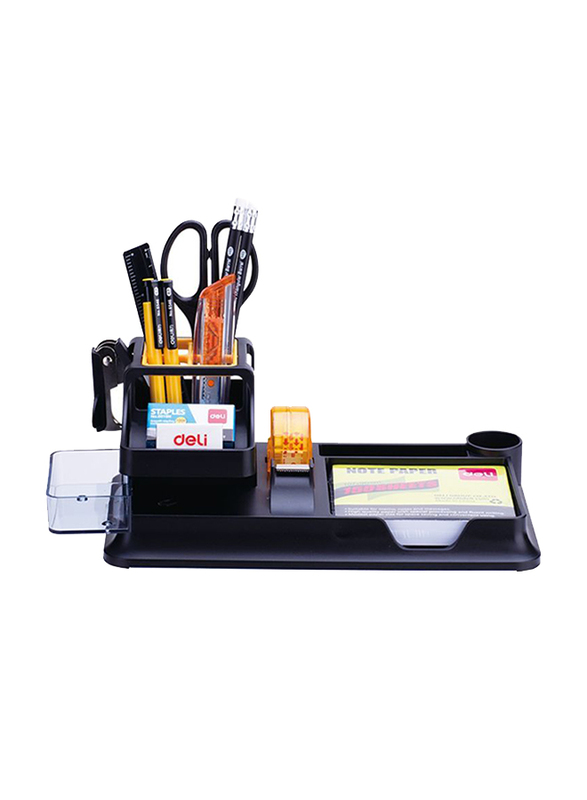 Deli Desk Organizer with Contents, Black