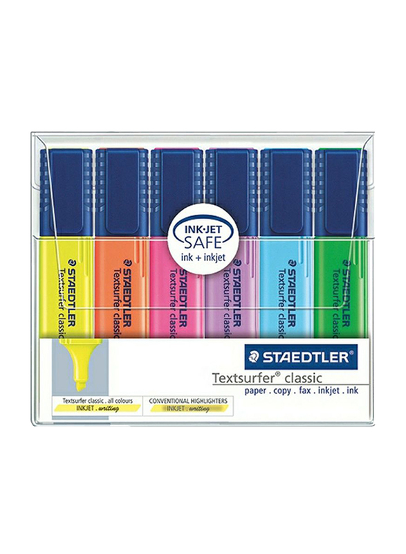 Staedtler 6-Piece Textsurfer Classic Highlighter Set, Orange/Pink/Green/Blue/Purple