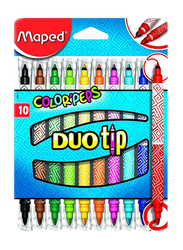 Maped 10-Piece Color'Peps Dual Felt Tip Colour Pen Set, Multicolour