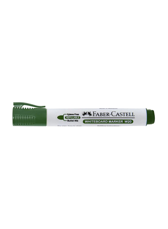 Faber-Castell 10-Piece W20 Whiteboard Marker Set, Green