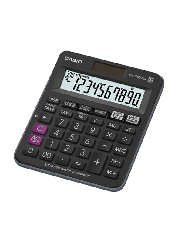 Casio 10-Digit MJ100D Plus Financial Calculator, Black