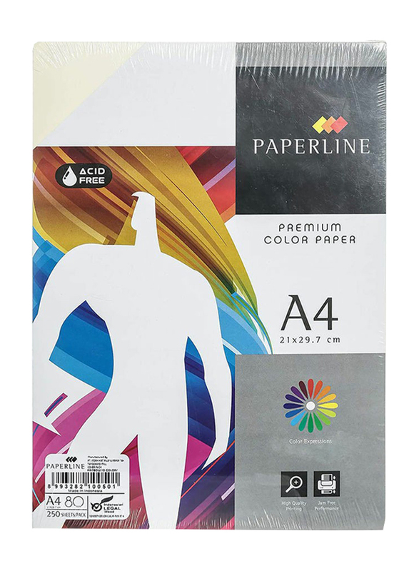 Paperline Premium Rainbow 80GSM Printer Paper, 21 x 29.7cm, 250 Sheets, A4 Size, Multicolor