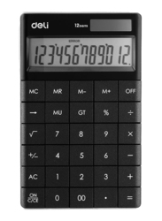 Deli 12 Digits Basic Calculator, Black