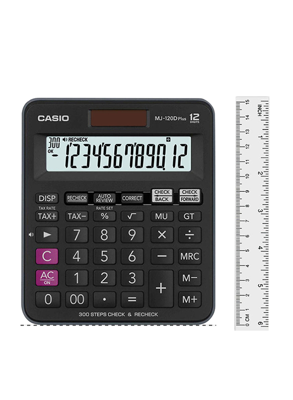 Casio 12-Digit Financial and Business Calculator, MJ-120D Plus, Black