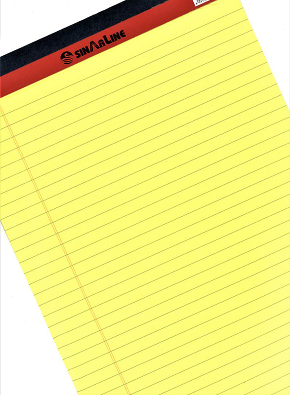 Sinarline Single Line Writing Pad, 50 Pages, A4 Size, Yellow